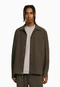 BERSHKA LONG SLEEVE TECHNICAL -PARACHUTE - Overhemd